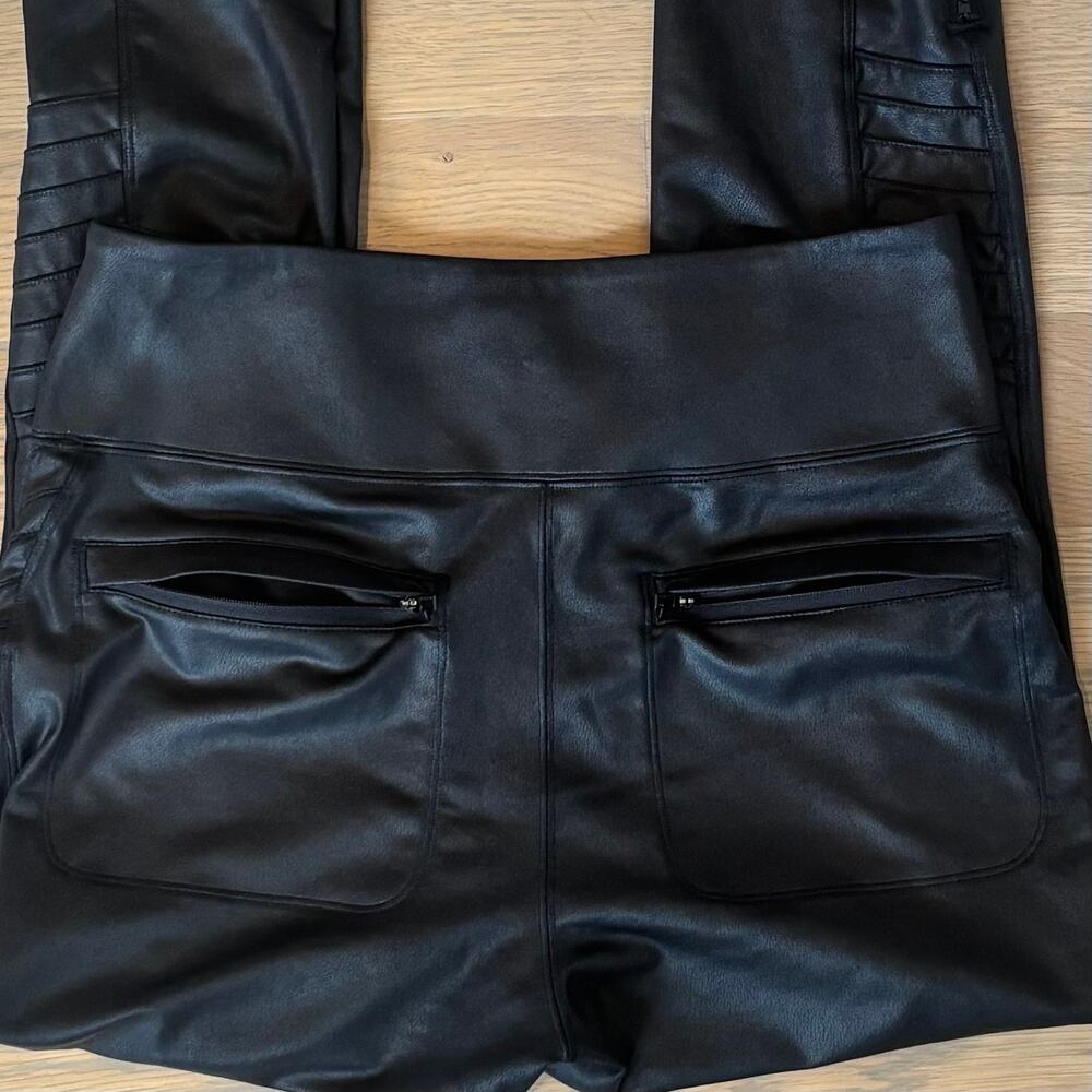 Athleta Delancey Gleam Moto Tights Leggings Black Ankle Zip Womens Size Medium - Picture 5 of 9